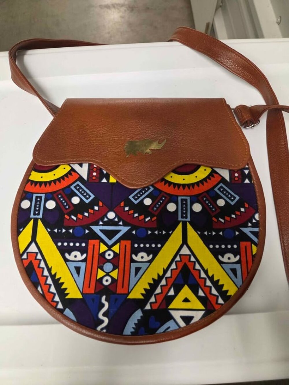 African Style round Handbag